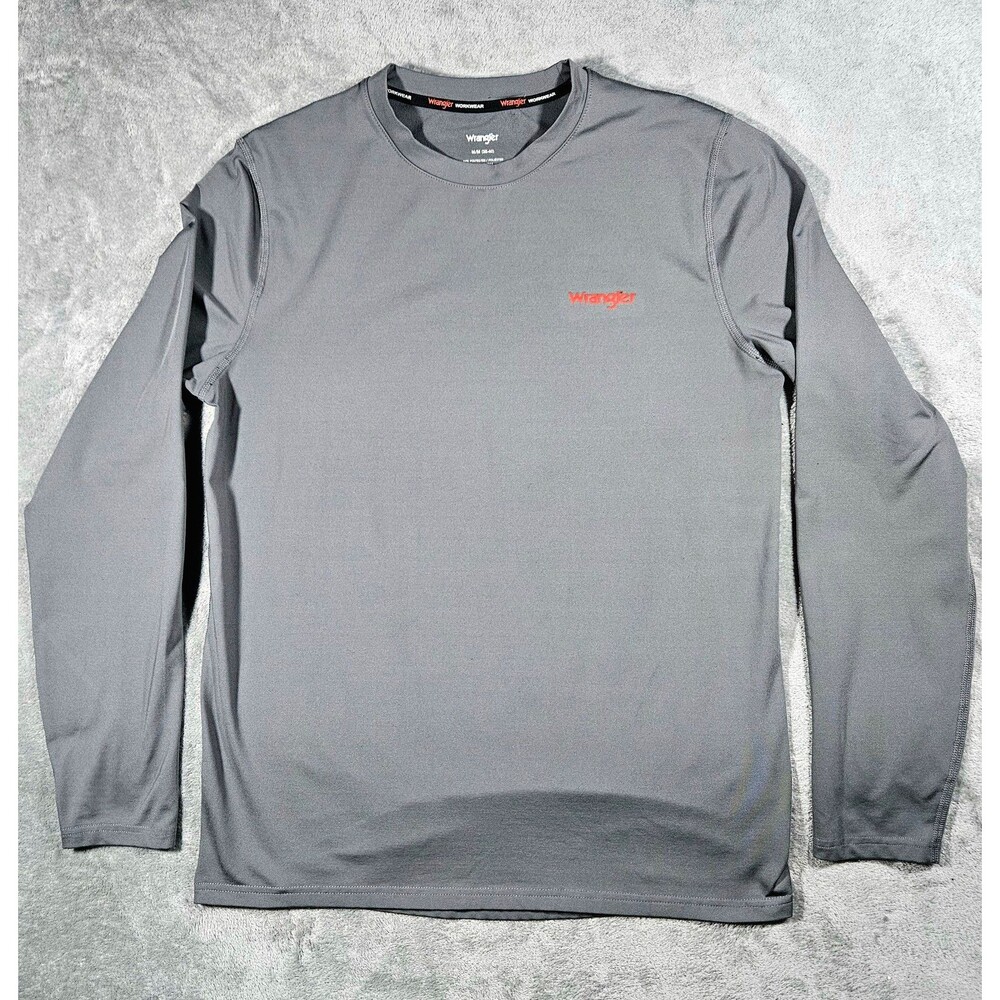 Wrangler Gray Long Sleeve Performance Shirt Mens Medium Stretch Lightweight